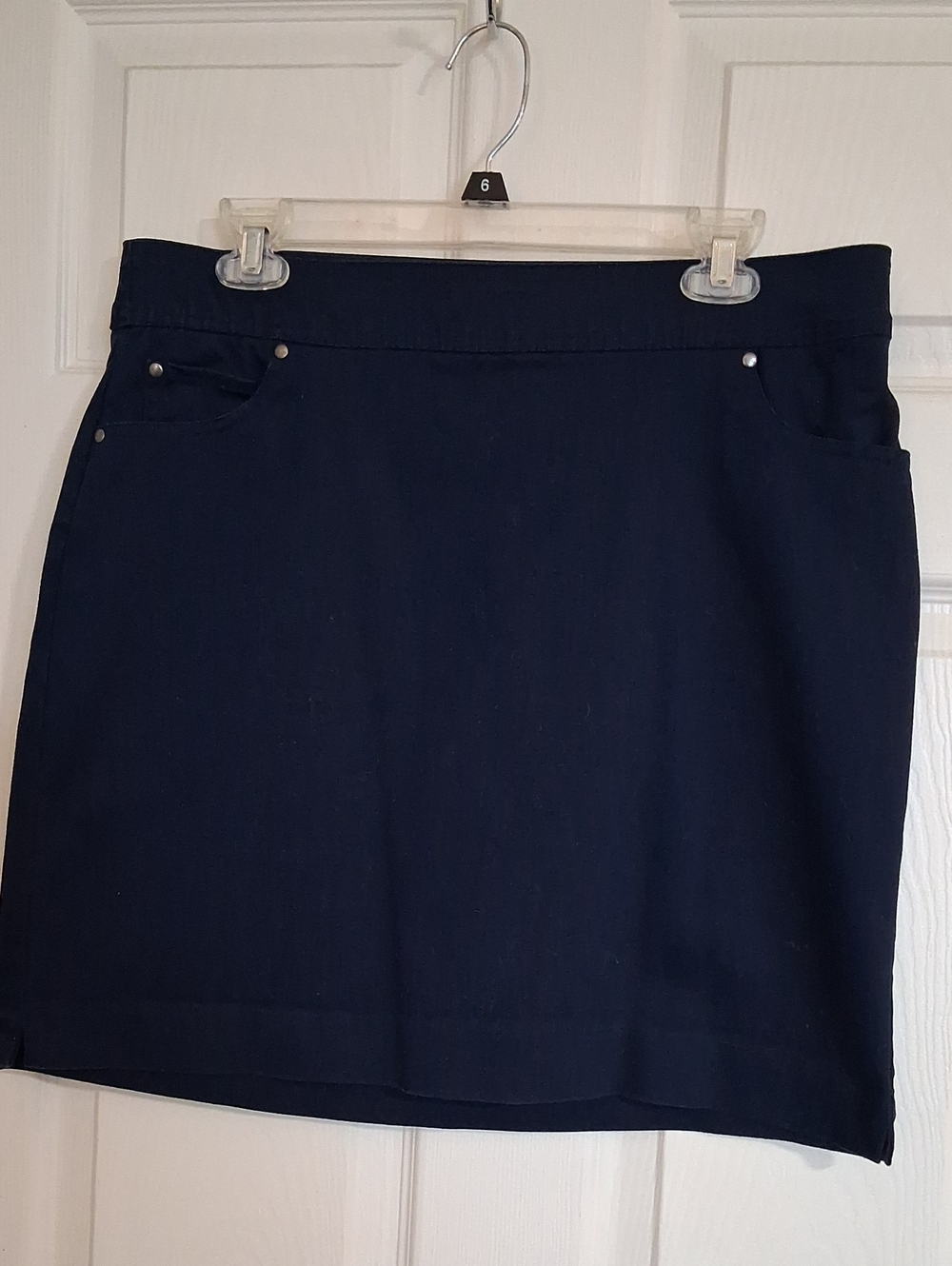 Kim Rogers Navy Skort with Pocket Accents